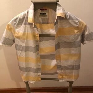 urban pipeline Yellow, Gray & White Striped Short-Sleeve Button-Up Shirt
